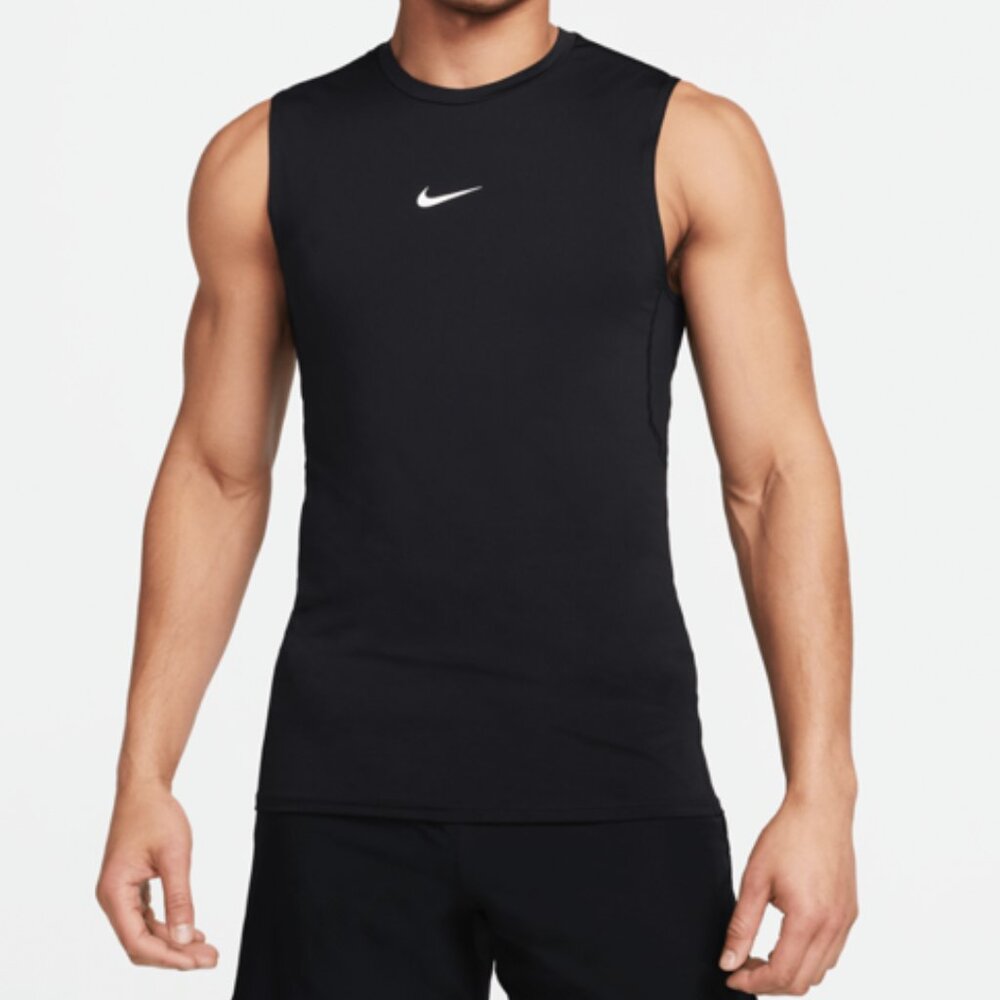 Nike Men’s Black Sleeveless Tank Top with White Swoosh